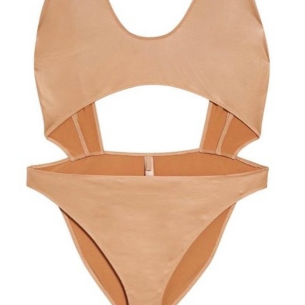 Nwt 🌺 SKIMS WET JERSEY CUTOUT BODYSUIT Sz XL - Ochre